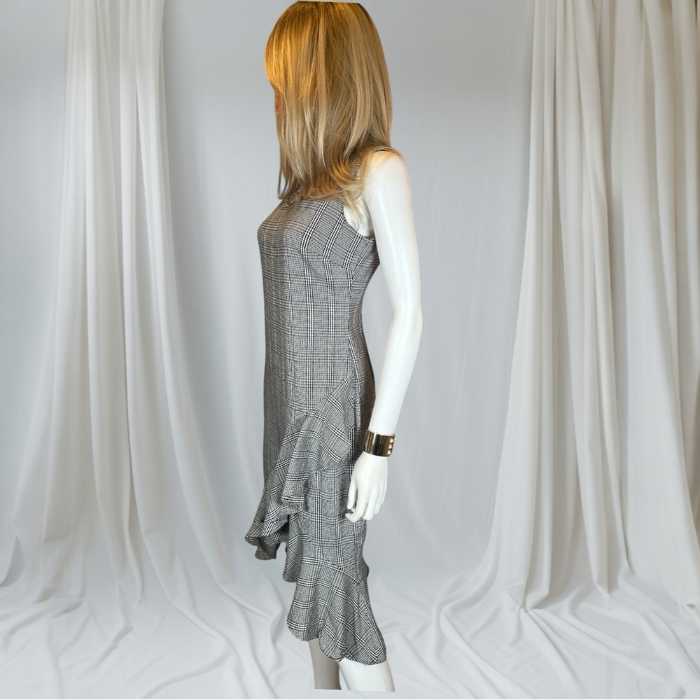 Calvin Klein Gray Plaid Ruffled Sheath Dress - Picture 4 of 10